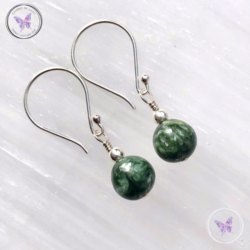 Classical Seraphinite Silver Earrings